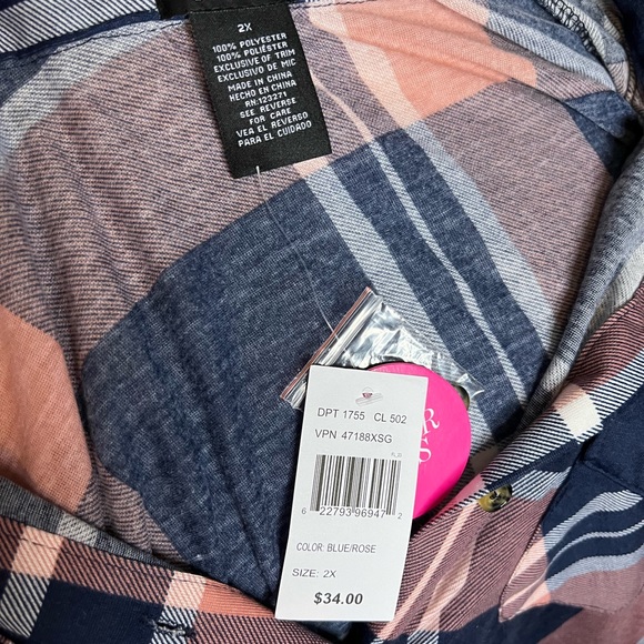 NWT Justify Button-Up Shirt Size 2X - Picture 4 of 5